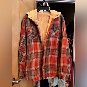 Plaid Sherpa-Lined Jacket